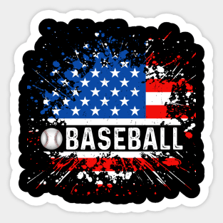 "Stars, Stripes, and Baseball Bats" - A Patriotic Baseball Fan Sticker